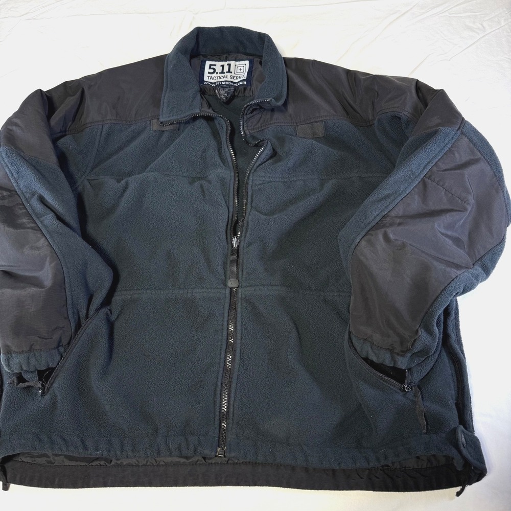 5.11 Tactical Jacket Mens XL Black Fleece Softshell Full Zip Outdoor 48001 - Picture 2 of 7